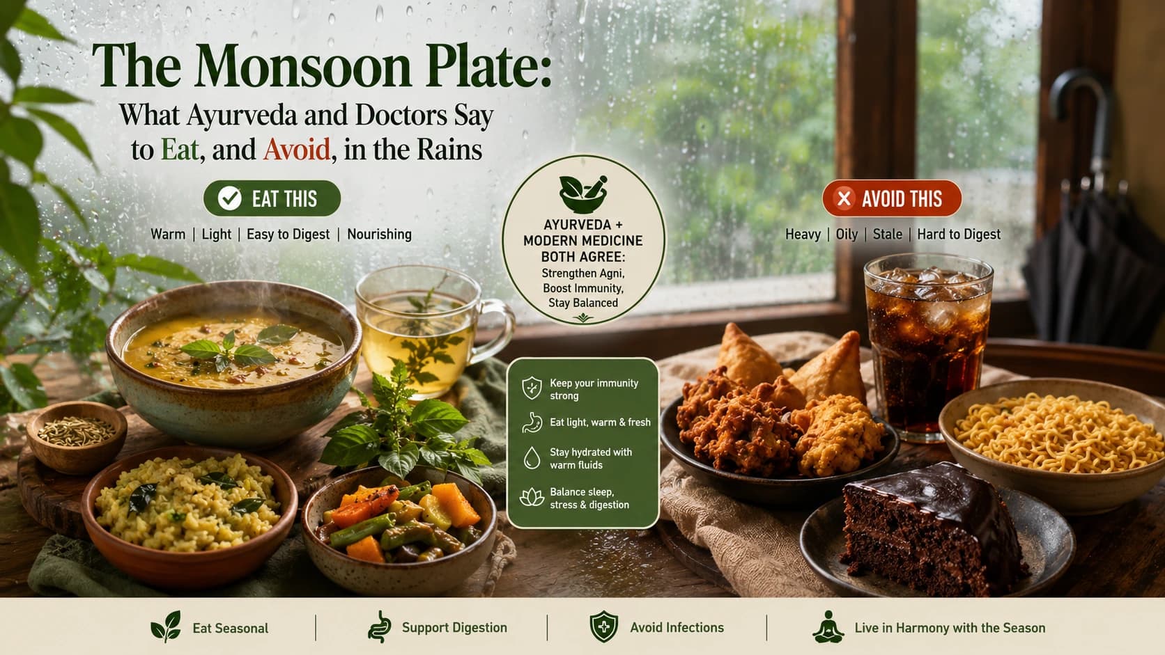 Monsoon Diet 2026: What to Eat and Avoid in the Rainy Season, According to Ayurveda